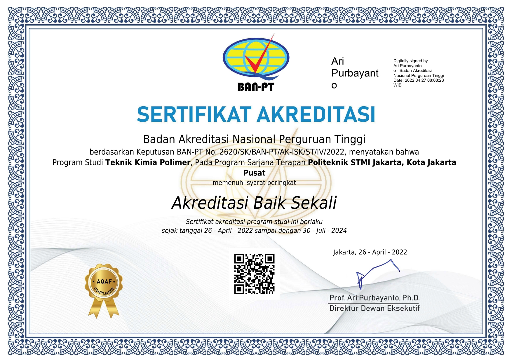Sertifikat Akreditasi 2022–2024